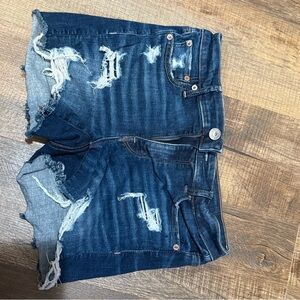 Distressed Denim Shorts